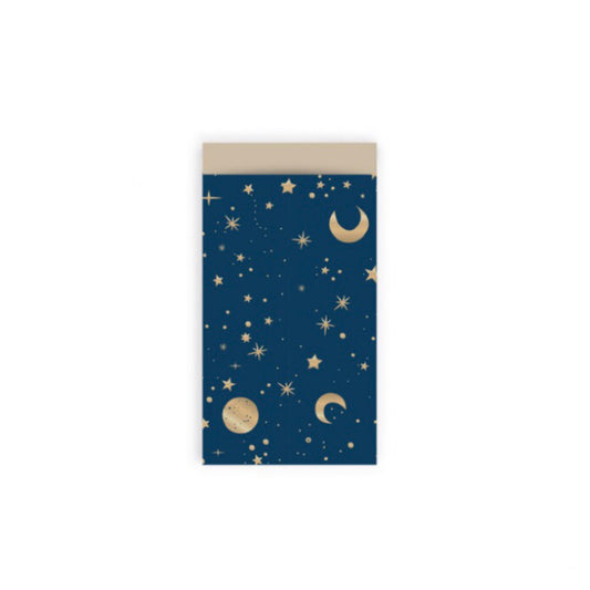 Cadeauzakjes - galaxy midnight - blauw - 7x13 cm - 5 stuks