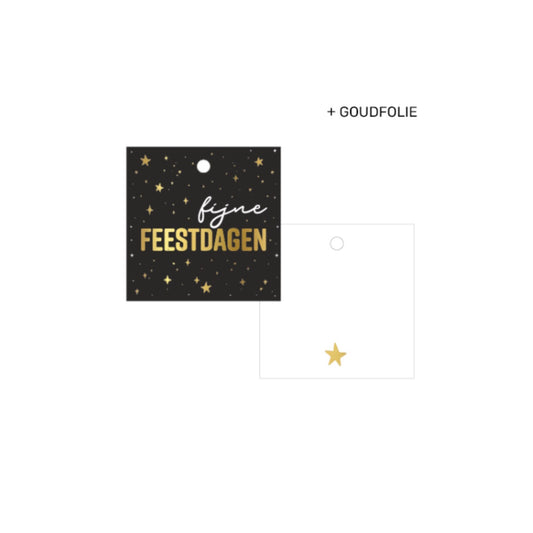 Cadeaulabel | fijne feestdagen (5 stuks)