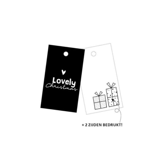 Cadeaulabel | lovely christmas (5 stuks)