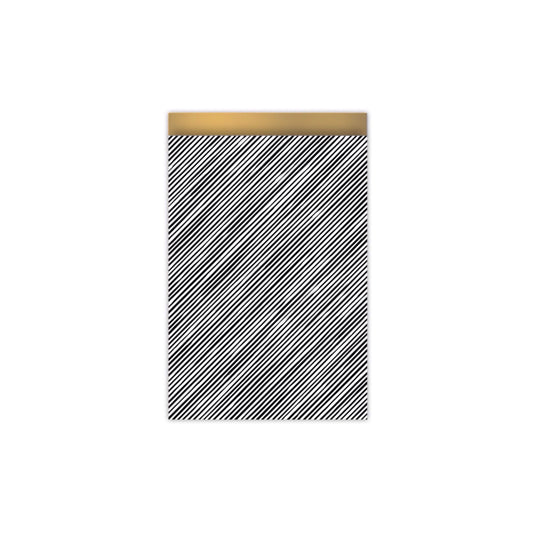 Cadeauzakjes - stripes - zwart/wit - 12x19 cm - 5 stuks