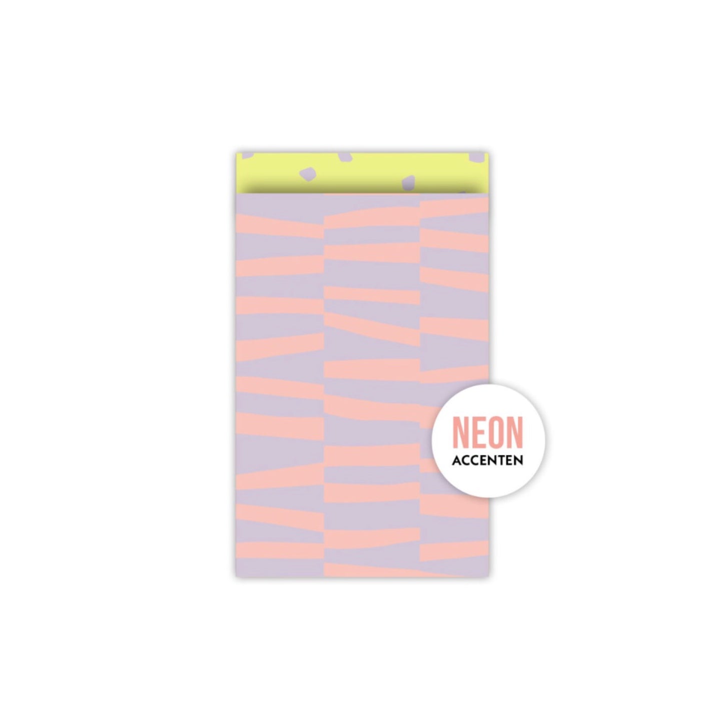 Cadeauzakjes - bold lines - lila/roze - 12x19 cm - 5 stuks
