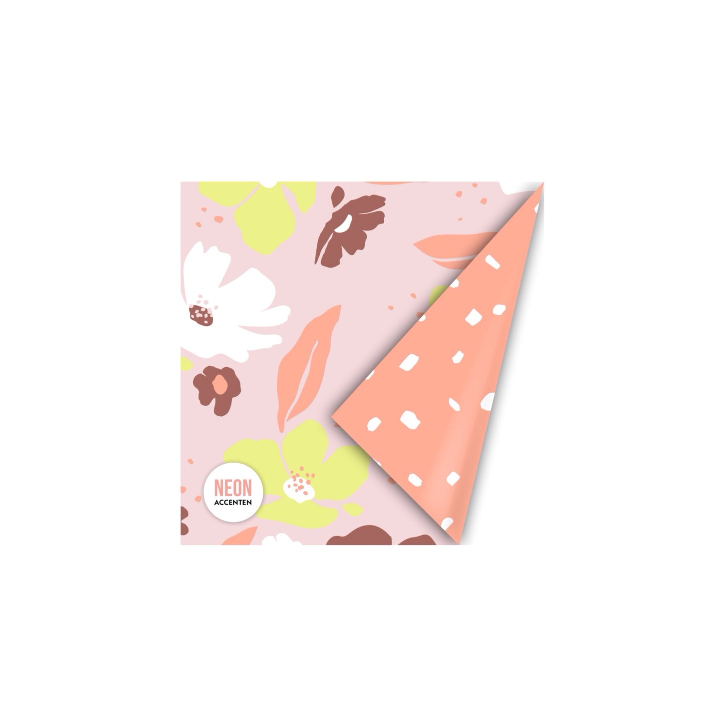 Cadeaupapier - fresh flowers - roze - 30x200 cm