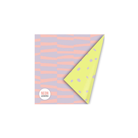 Cadeaupapier - bold lines - lila/neon roze - 30x200 cm
