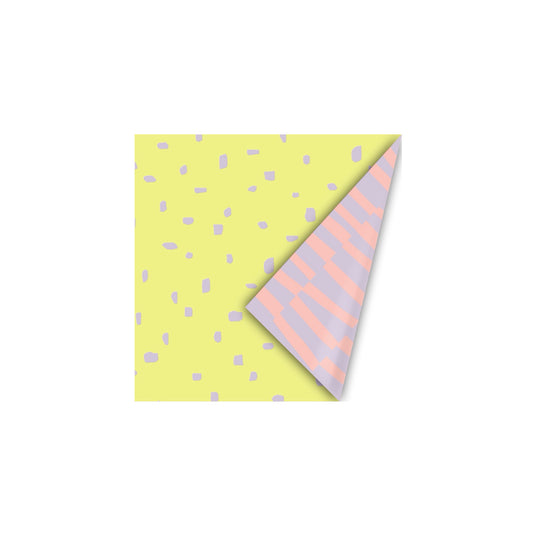 Cadeaupapier - minimal dots - geel/lila - 30x200 cm