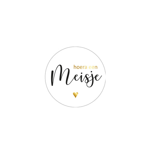 Cadeaustickers | hoera een meisje (10 stuks)