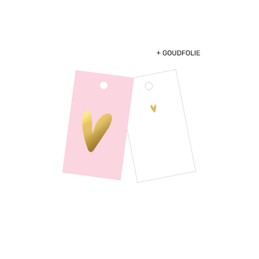 Cadeaulabel | hartje roze (5 stuks)