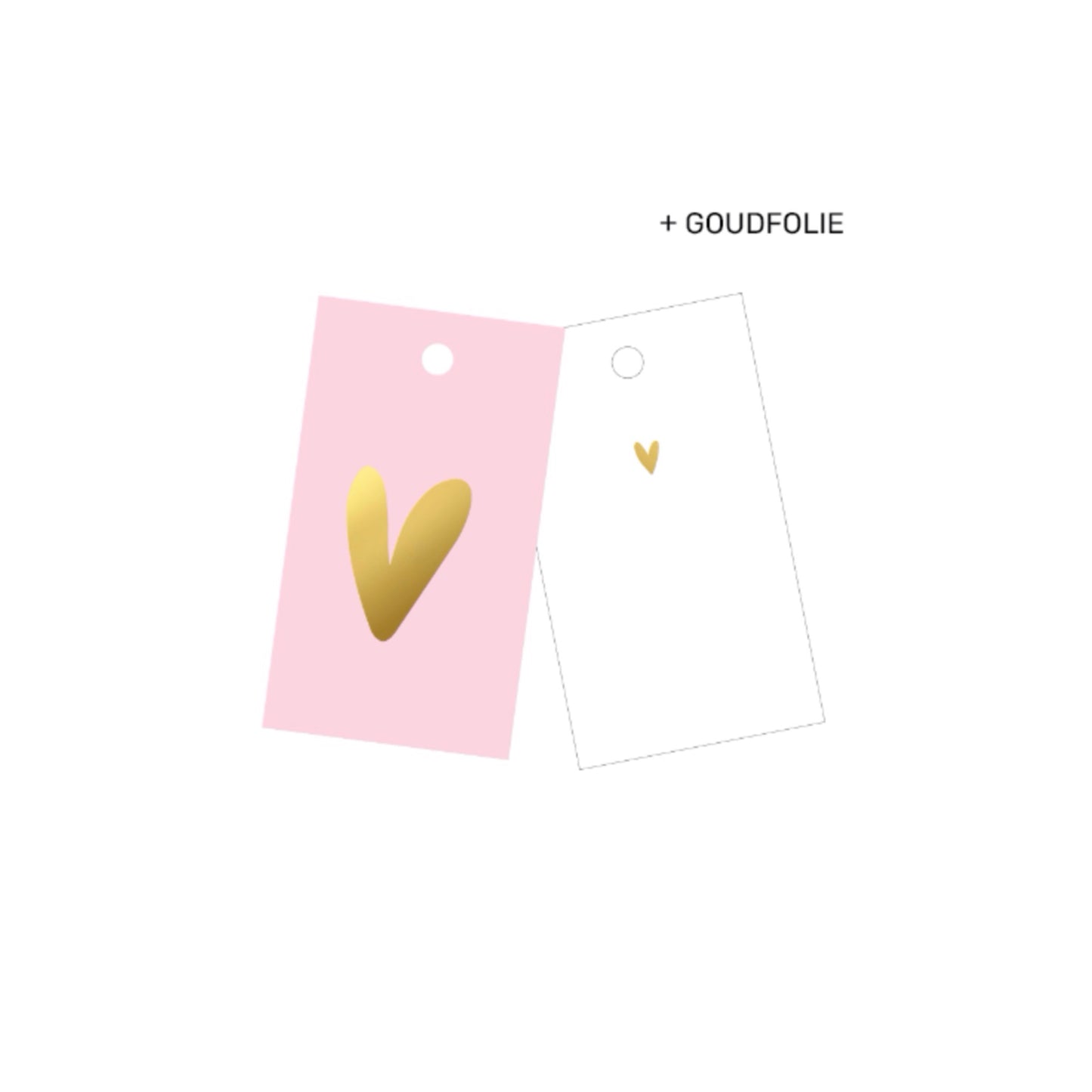 Cadeaulabel - hartje - roze - 4x7 cm
