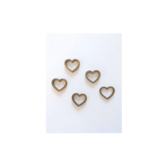 Houten hartjes | goud (5 stuks)