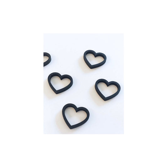 Houten hartjes | zwart (5 stuks)