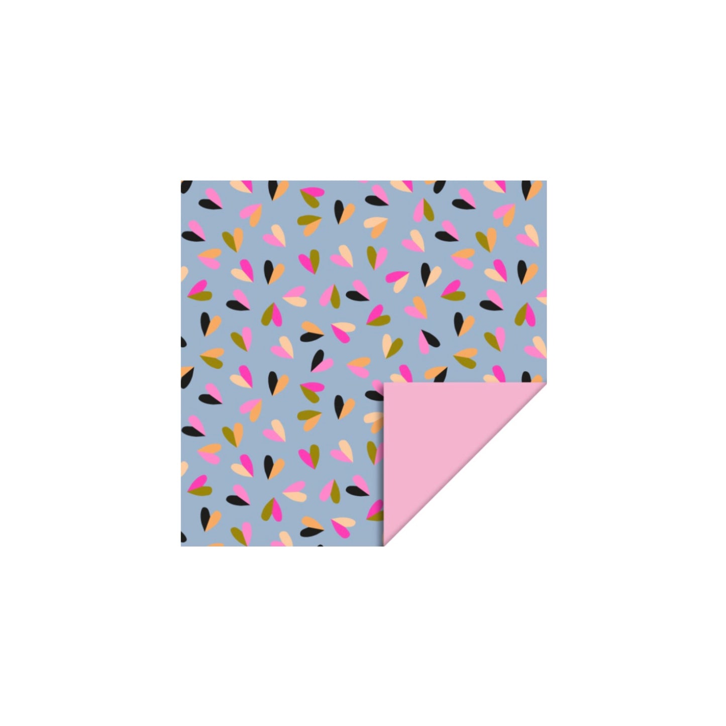 Cadeaupapier - hearts - blauw/roze - 30x200 cm