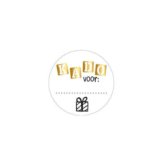 Cadeaustickers - kado voor… - wit - 10 stuks