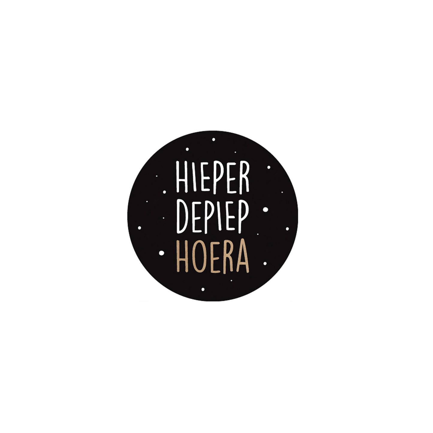 Cadeaustickers - hieperdepiep hoera - zwart - 10 stuks