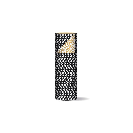 Cadeaupapier - ethnic hearts - zwart/wit - 30x200 cm