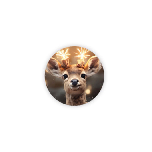 Cadeaustickers - rendier - bruin - 10 stuks