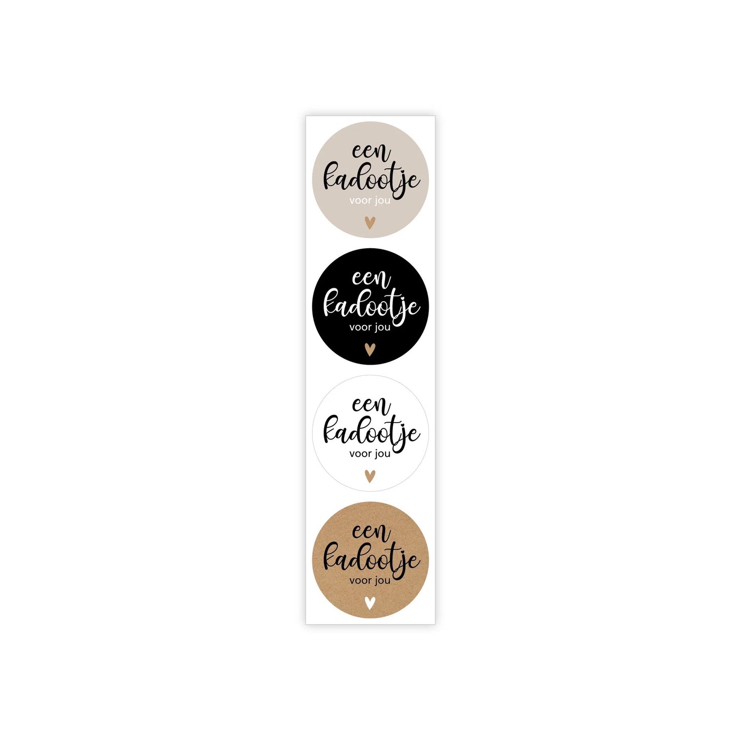Cadeaustickers - een kadootje voor jou - natural - 8 stuks