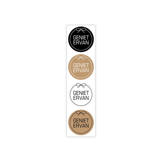 Cadeaustickers - geniet ervan - kraft - 8 stuks