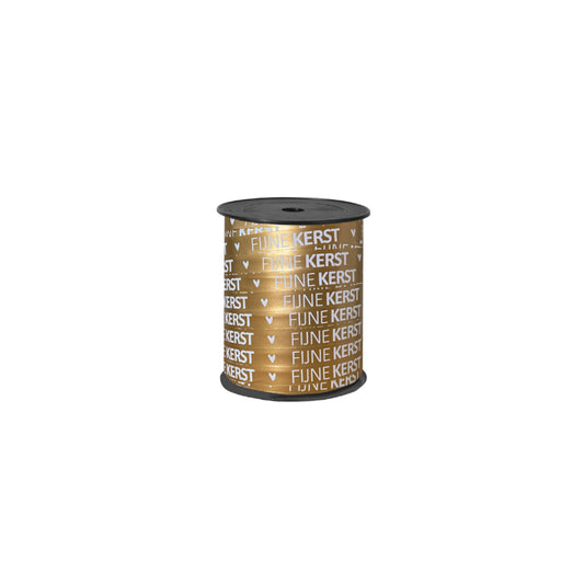 Krullint - fijne kerst - goud/wit - 5 meter