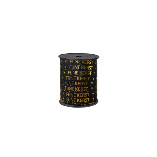 Krullint - fijne kerst - zwart/goud - 5 meter