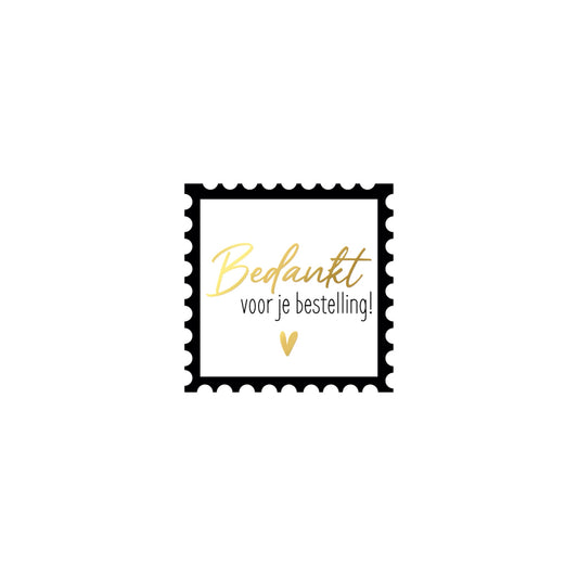 Cadeaustickers - bedankt voor je bestelling - zwart - 10 stuks