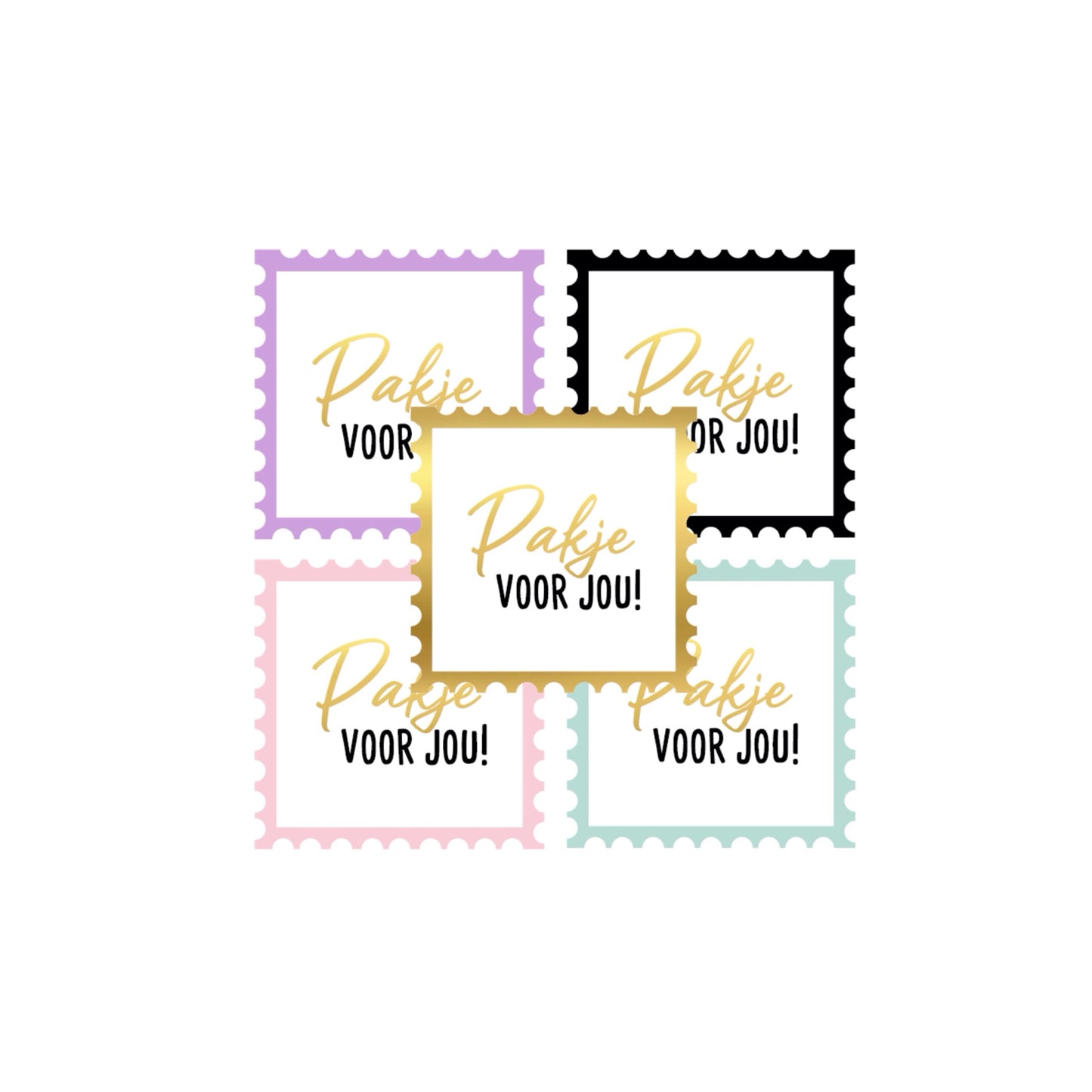 Cadeaustickers - pakje voor jou - meerkleurig - 10 stuks
