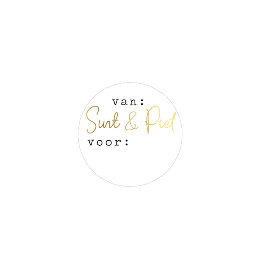 Cadeaustickers - van sint & piet voor… - wit - 10 stuks