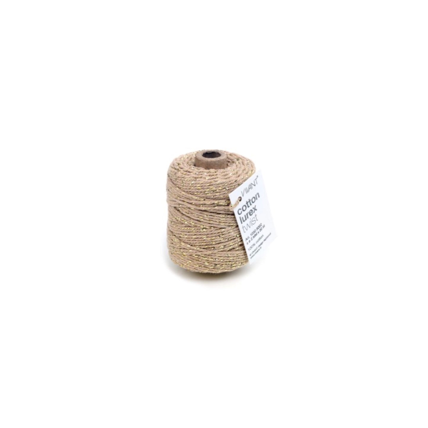 Katoen koord - naturel/goud - 5 meter