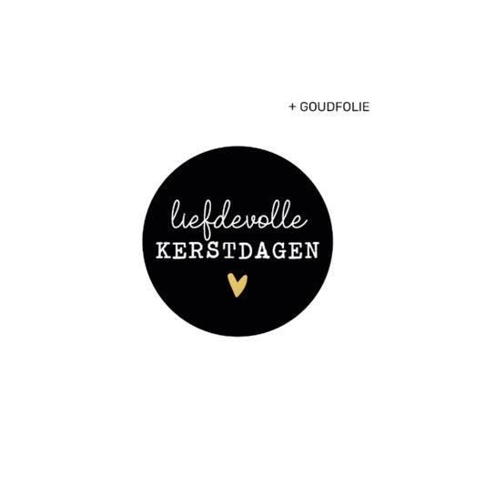 Cadeaustickers - liefdevolle kerstdagen - zwart - 10 stuks