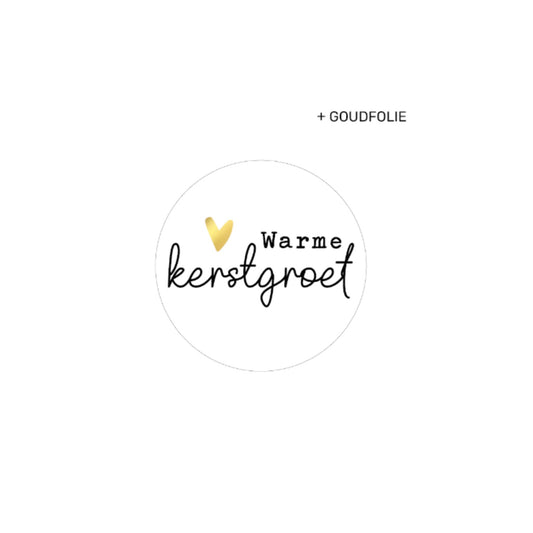 Cadeaustickers - warme kerstgroet - wit - 10 stuks