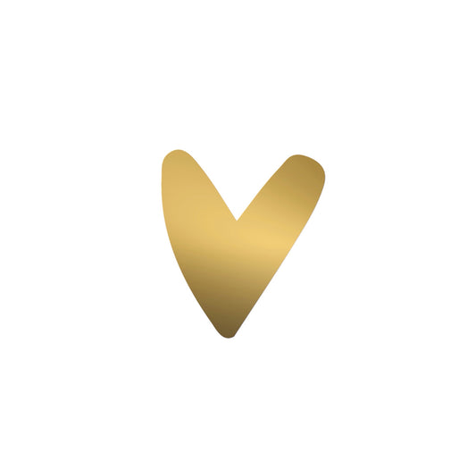 Cadeaustickers - hart - goud - 10 stuks