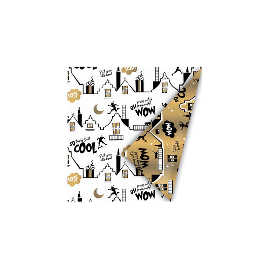 Cadeaupapier - cool sint - wit - 30x200 cm