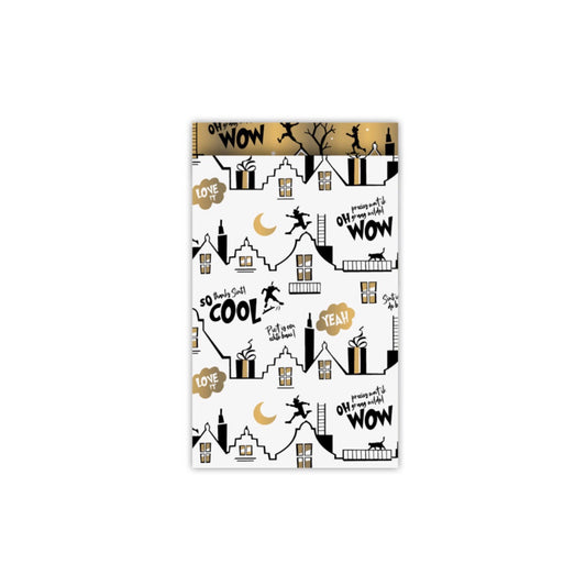 Cadeauzakjes - cool sint - wit - 12x19 cm - 5 stuks