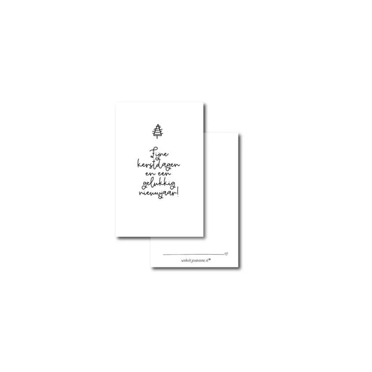 Cadeaukaartje - fijne kerstdagen en een gelukkig nieuwjaar - 5,5 x 9 cm