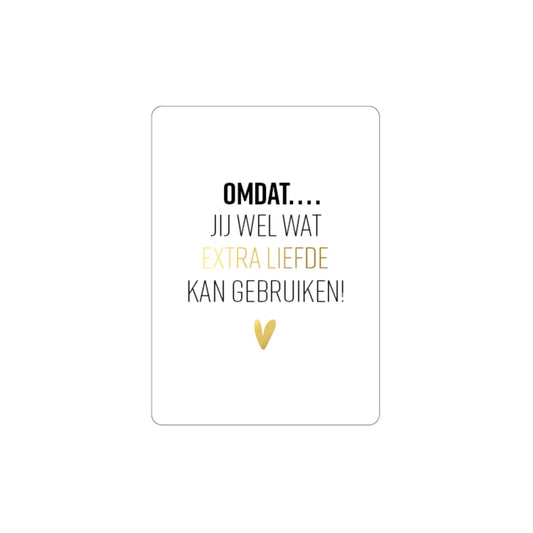 Minikaartje - extra liefde - wit - A7