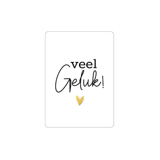 Minikaartje - veel geluk - wit - A7
