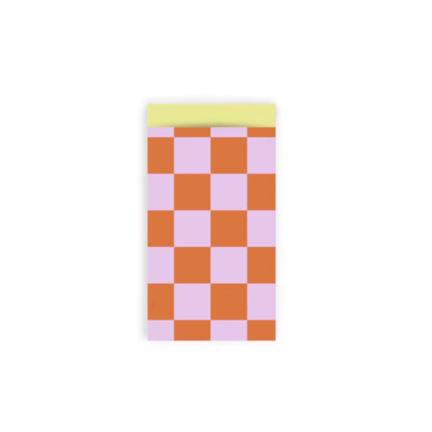 Cadeauzakjes - big check - oranje/lila - 7x13 cm - 5 stuks