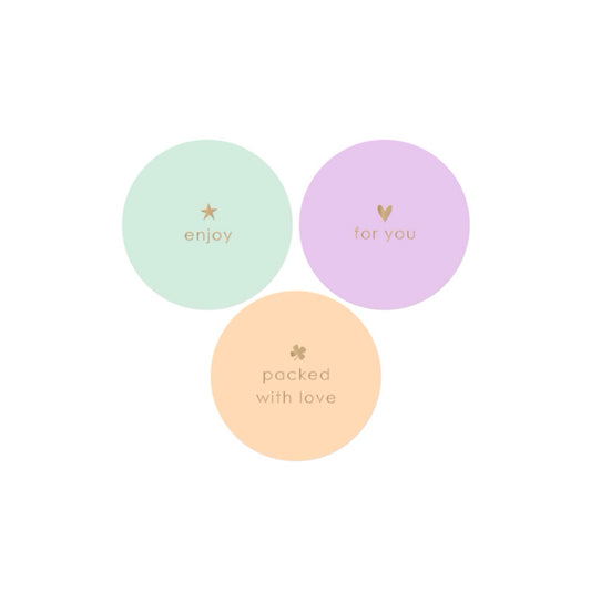 Cadeaustickers - for you - pastel - 9 stuks