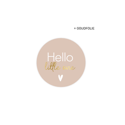 Cadeaustickers - hello little one - beige - 10 stuks