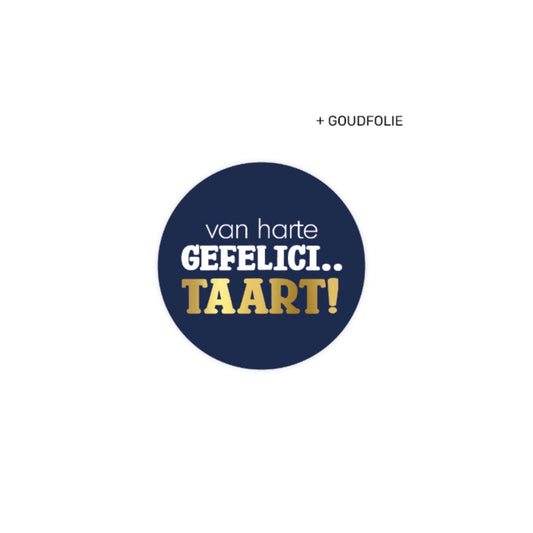 Cadeaustickers - van harte gefelicitaart - blauw - 10 stuks