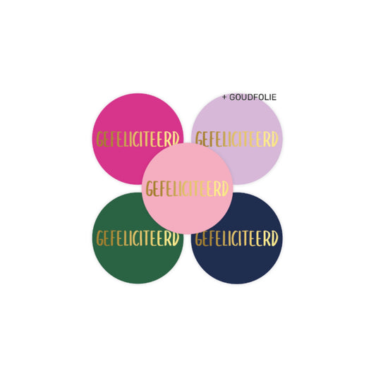 Cadeaustickers - gefeliciteerd - meerkleurig - 10 stuks