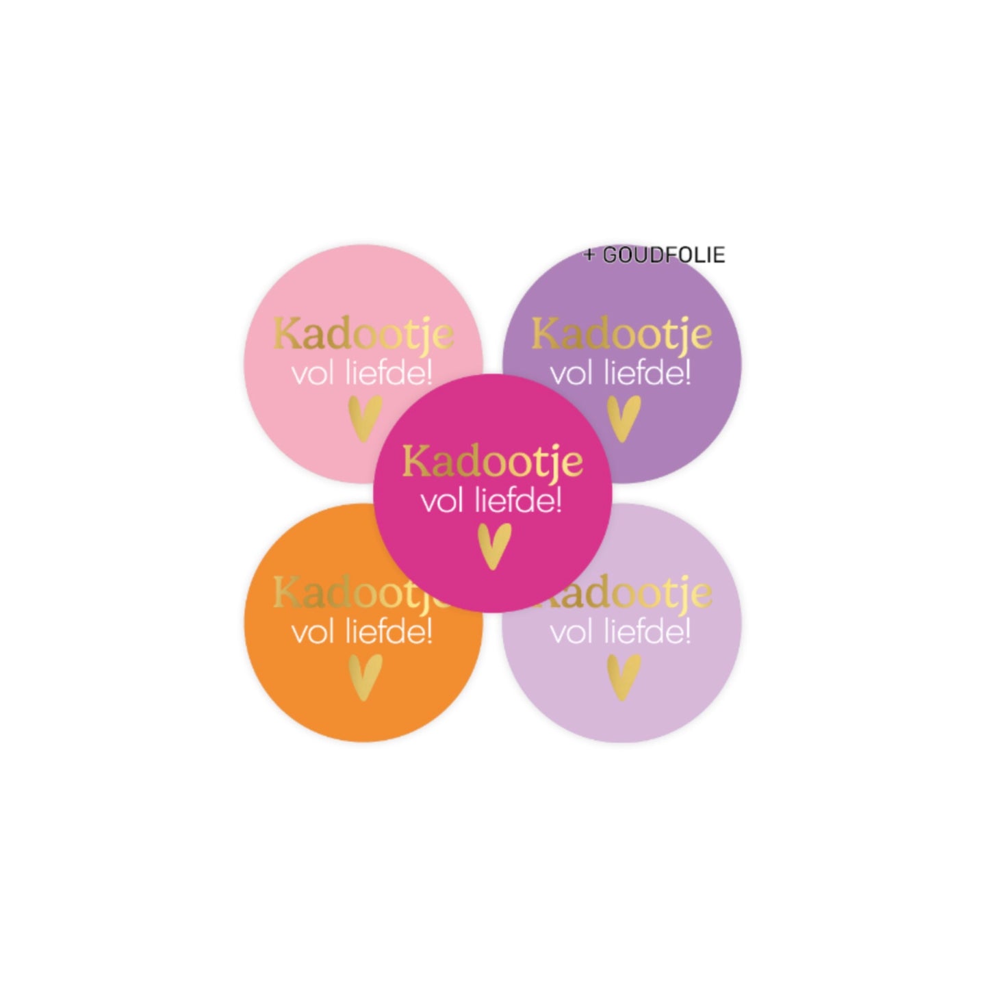 Cadeaustickers - kadootje vol liefde - roze/paars - 10 stuks
