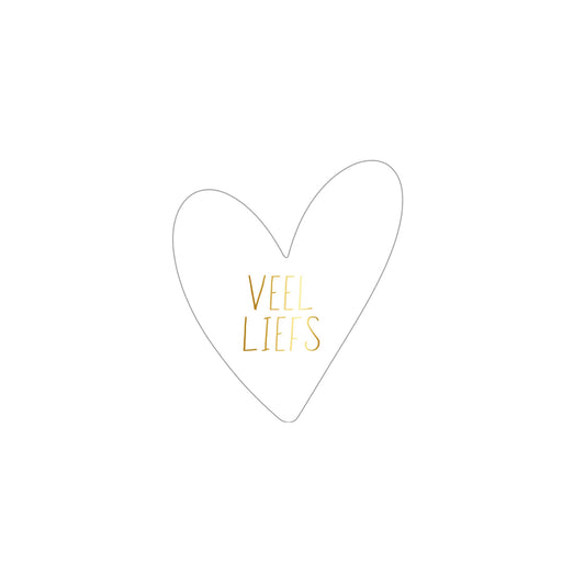 Cadeaustickers - veel liefs - wit - 10 stuks