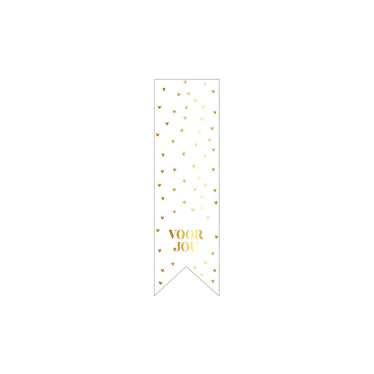 Cadeaustickers - voor jou - wit - 10 stuks