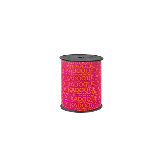 Krullint - kadootje - roze/oranje - 5 meter