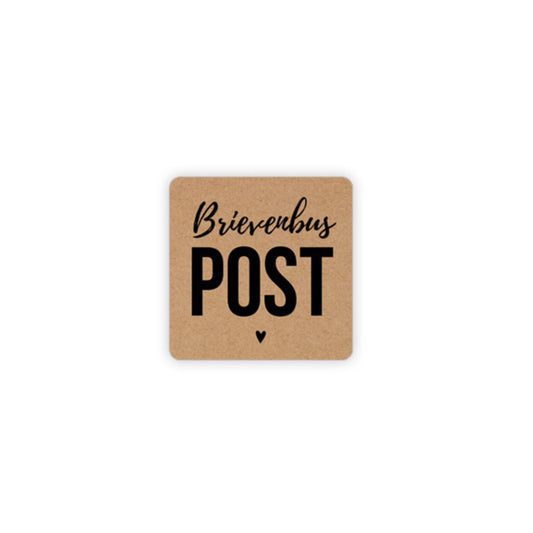 Cadeaustickers - brievenbuspost - kraft - 10 stuks