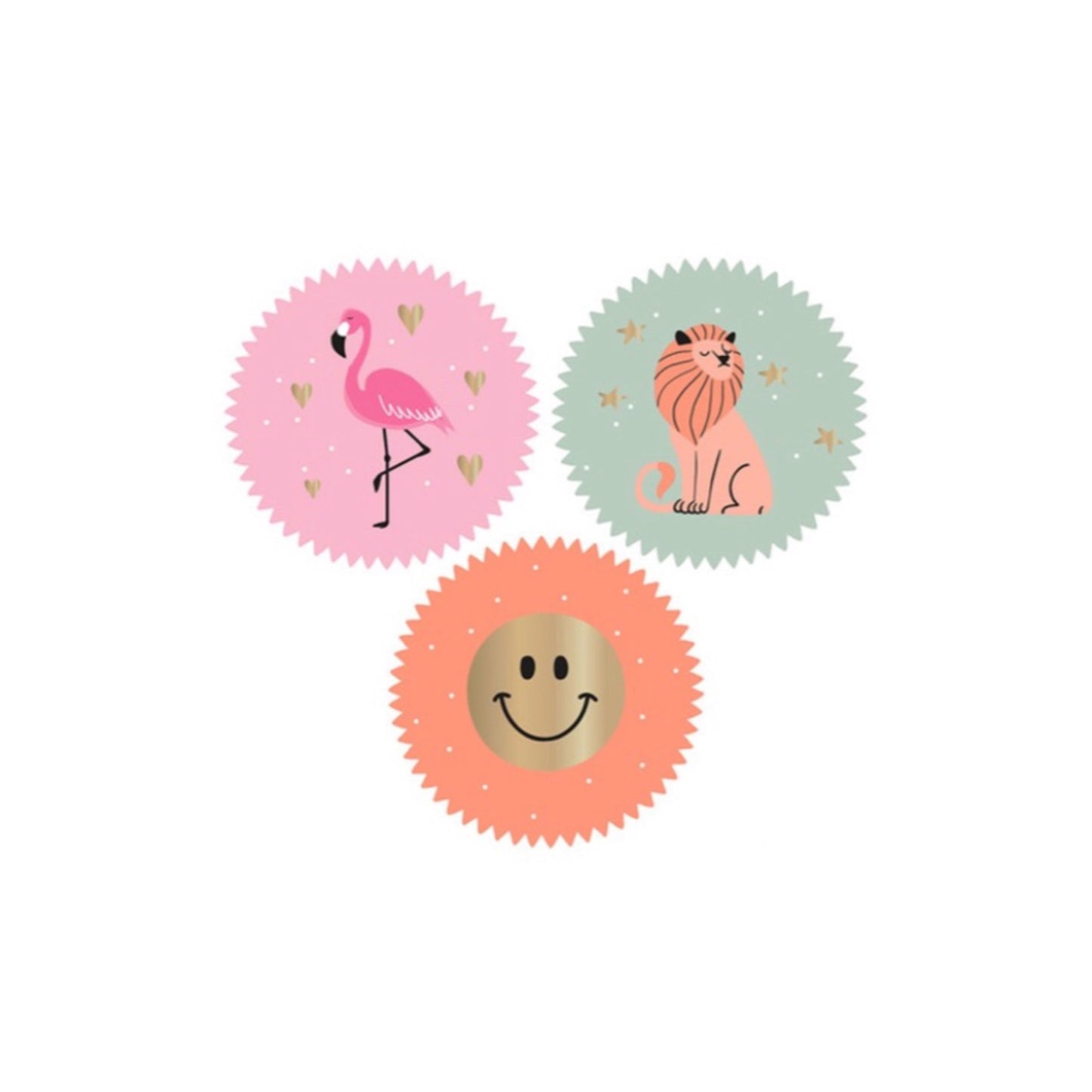 Cadeaustickers - animals - meerkleurig - 9 stuks